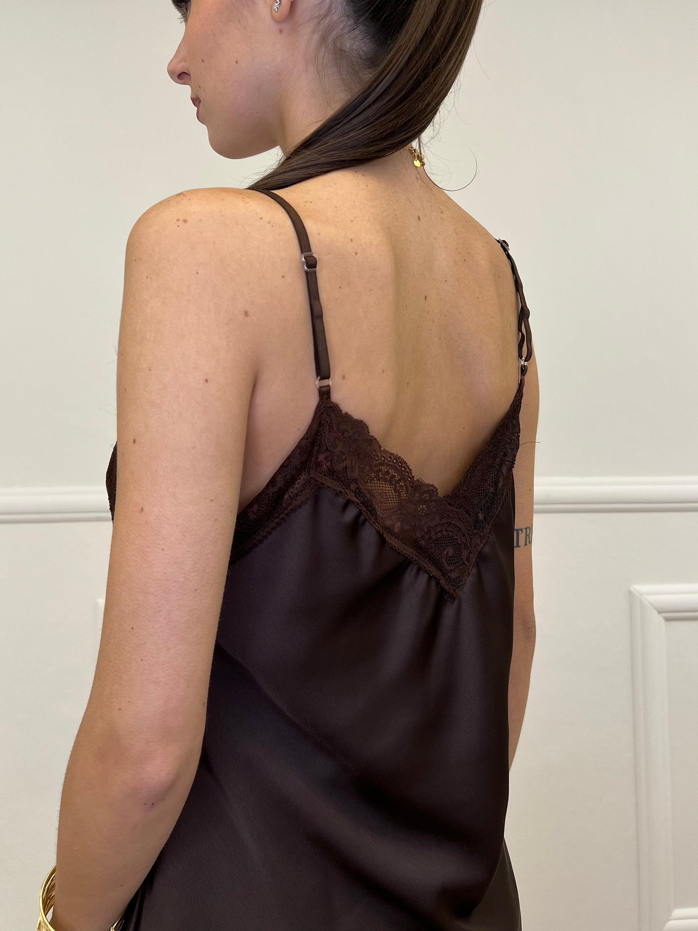 Top Satin con Pizzo 1542