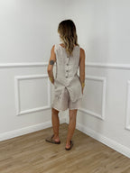 Bermuda 100% Lino Coulisse 23367 Ecru