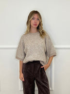 Maglia Scatoletta Lana Pailettes 5561 Ecru