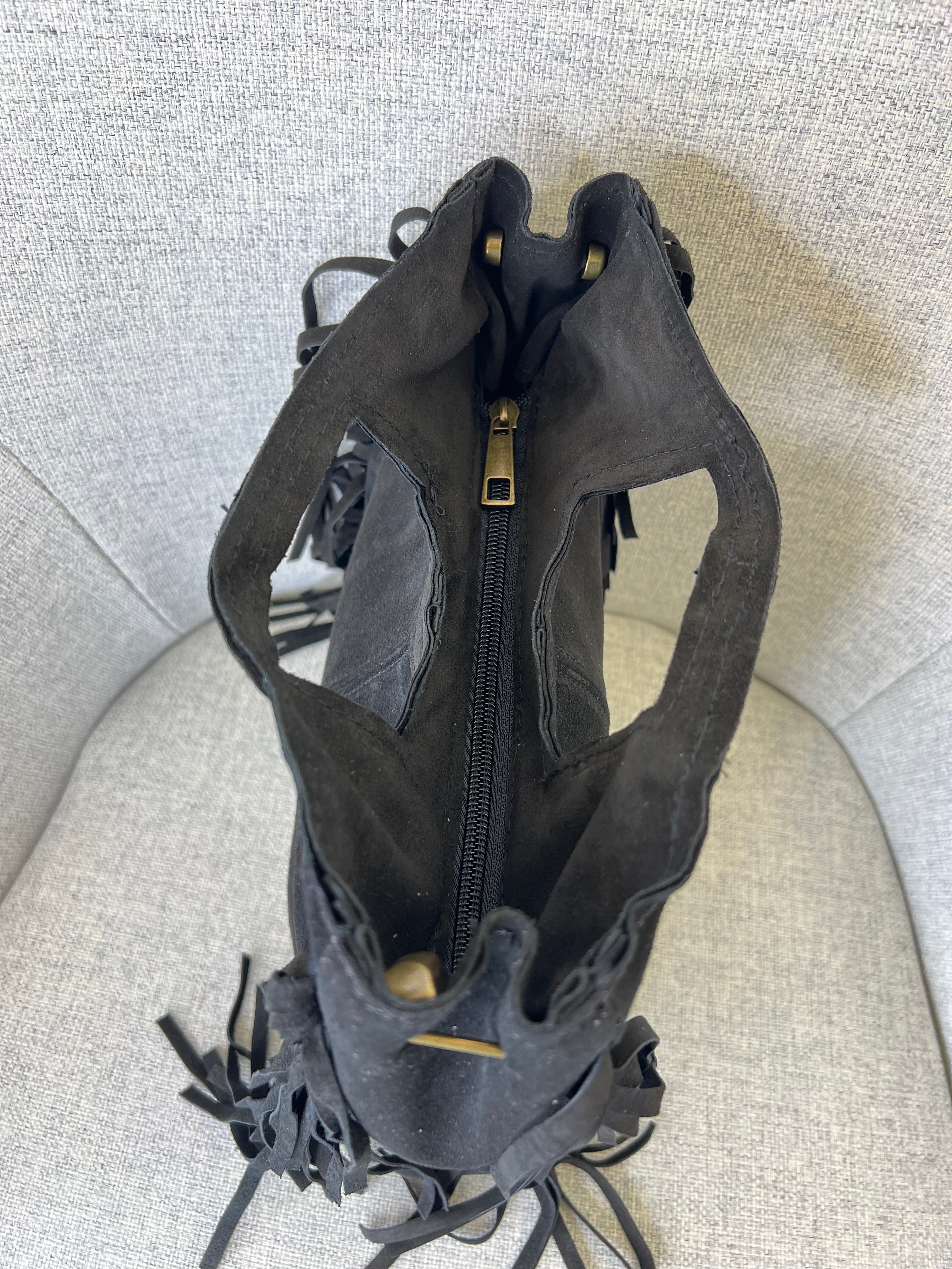 Borsa Vera Pelle Frange Manico VPF004