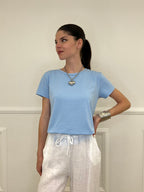T-shirt Strass 8142 Azzurro