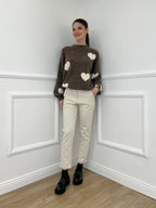 Maglia Shetland Cuori 2405 Moro