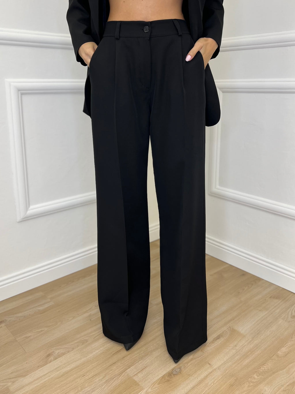 Pantalone a Palazzo 3715 Nero - Bazar Abbigliamento