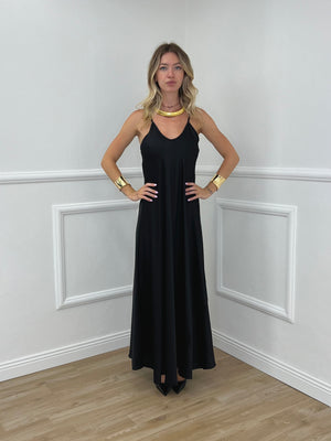 Vestito Satinato 1072 Nero
