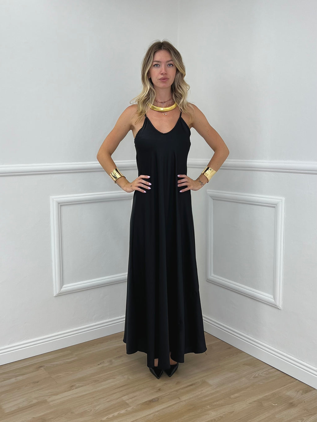 Vestito Satinato 1072 Nero
