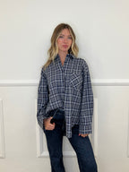 Camicia Over Check 17298 Blu