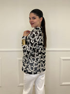 Camicia Traforata Ricami 38069 Nero