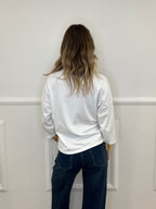T-shirt Boxy Maniche Lunghe T10512 Bianco