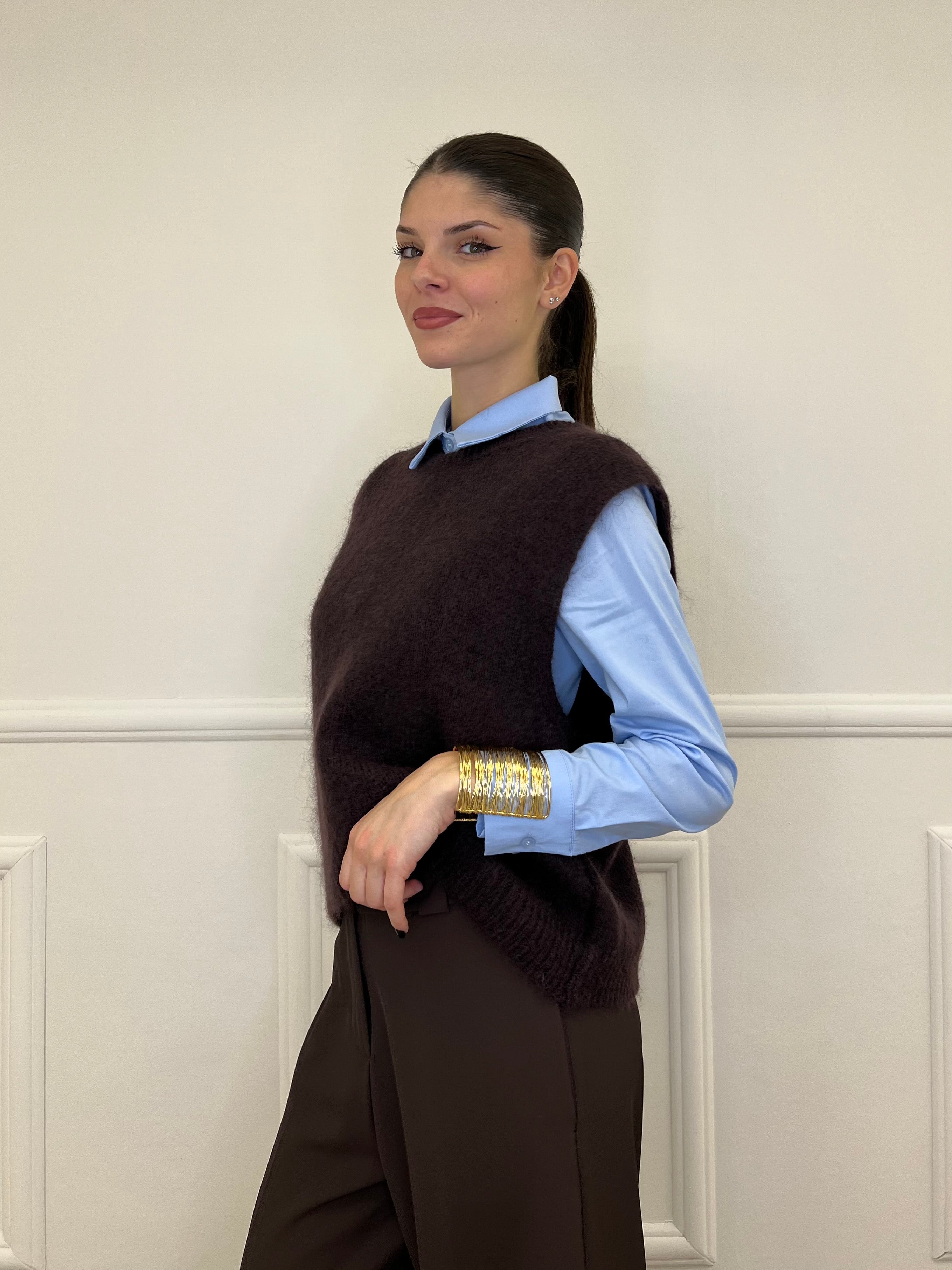 Gilet Kid Mohair 5218 Moro