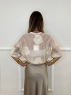 Camicia In Tencel Con Ricami 93-767 Burro