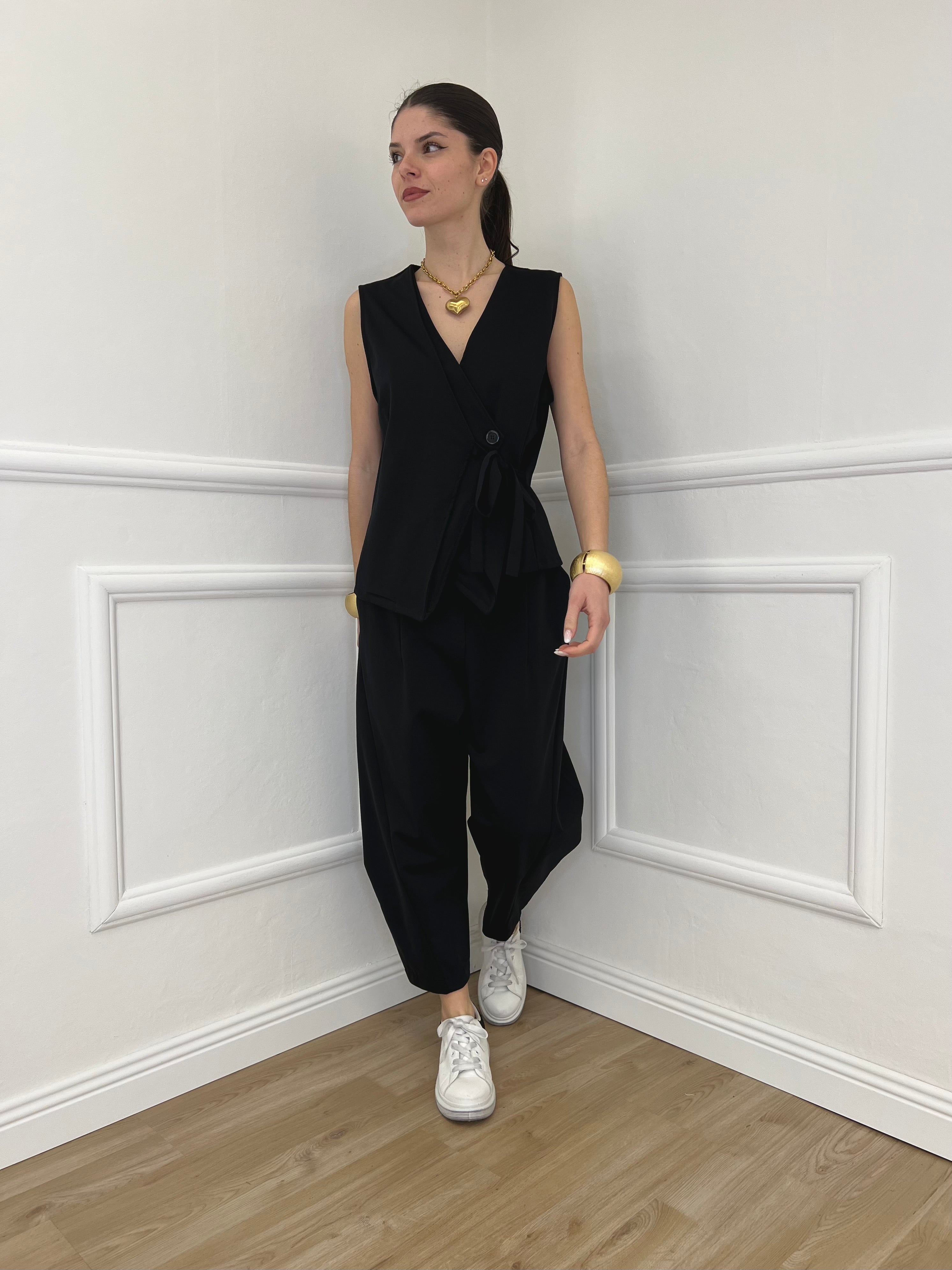 Gilet Fiocco Punto Milano 42144 Nero