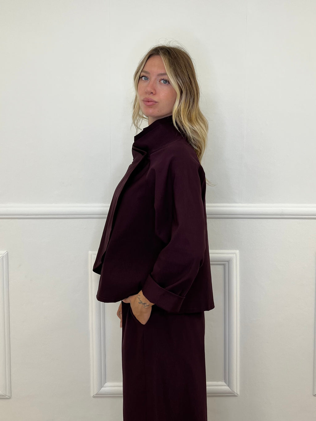 Giacca Diagonale Punto Milano 2661 Burgundy
