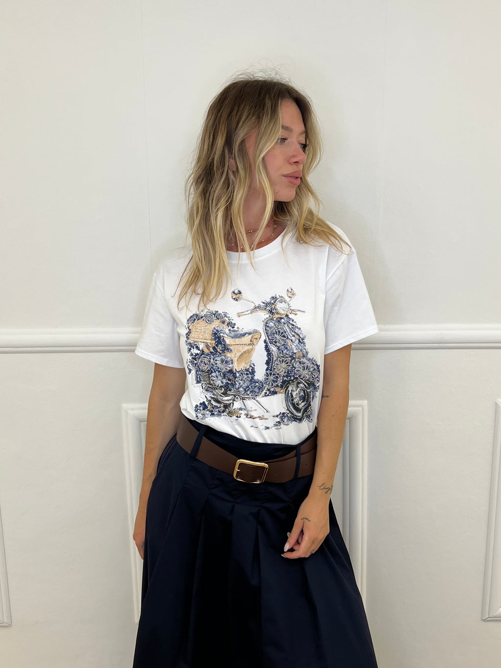 T-shirt Over Scooter Strass