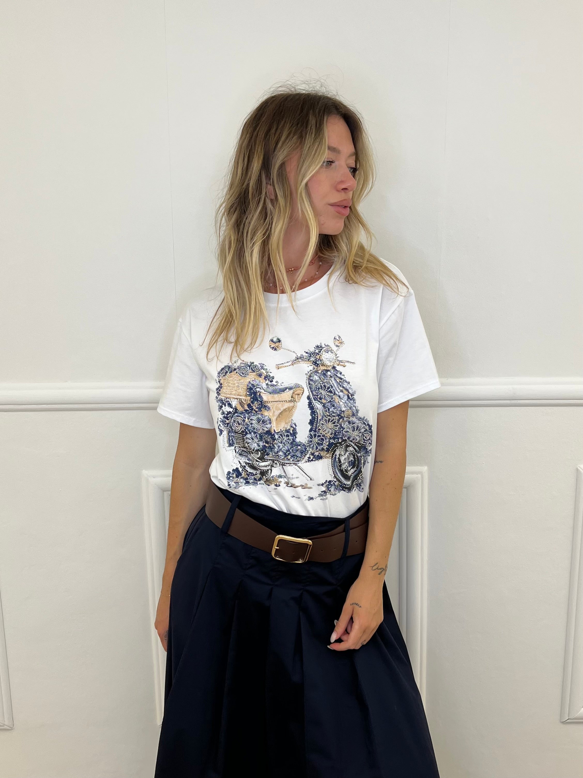T-shirt Over Scooter Strass