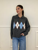 Maglia Shetland Losanghe 8612 Grigio