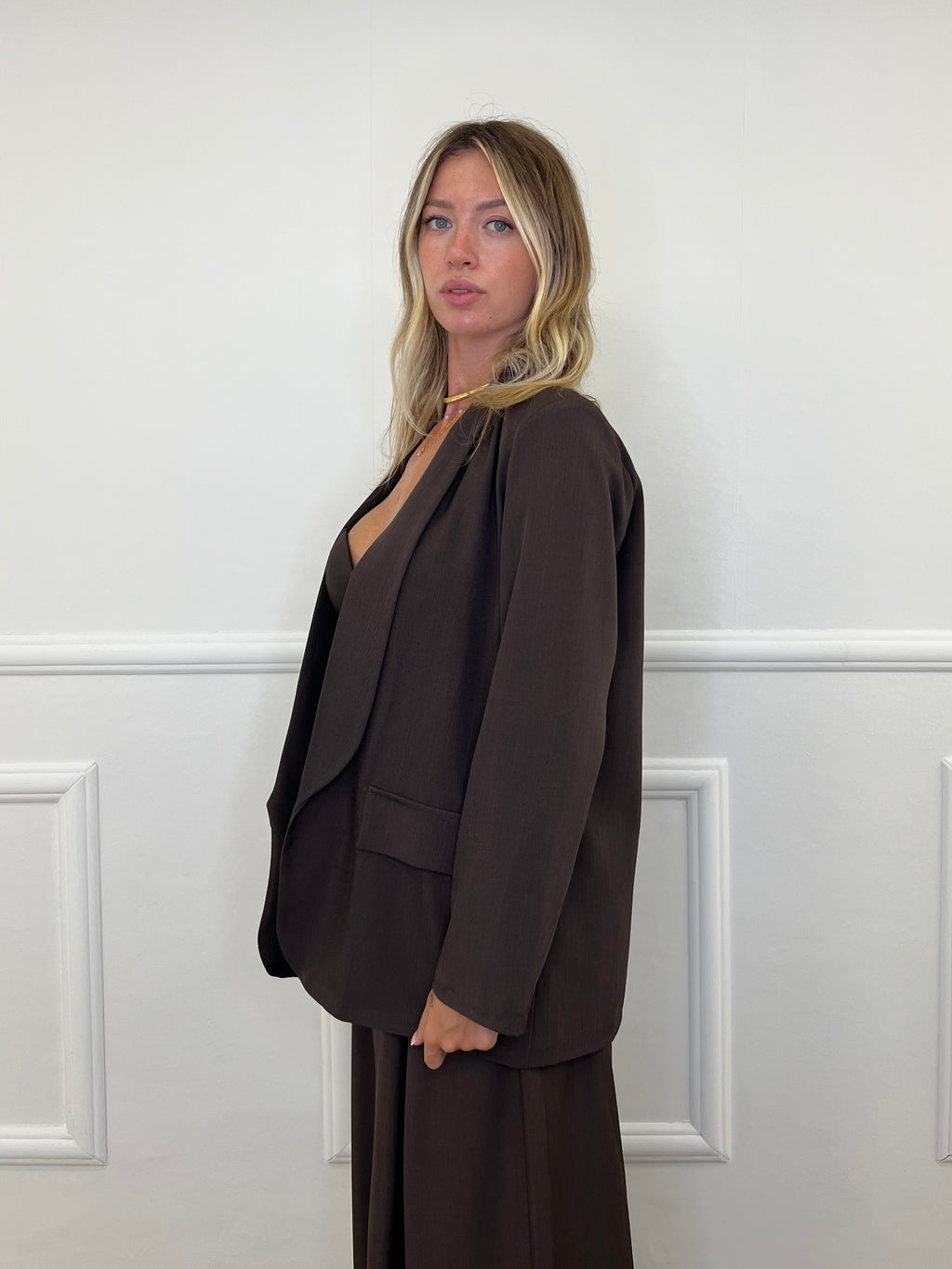 Blazer Over Sciallato 25433 Marrone