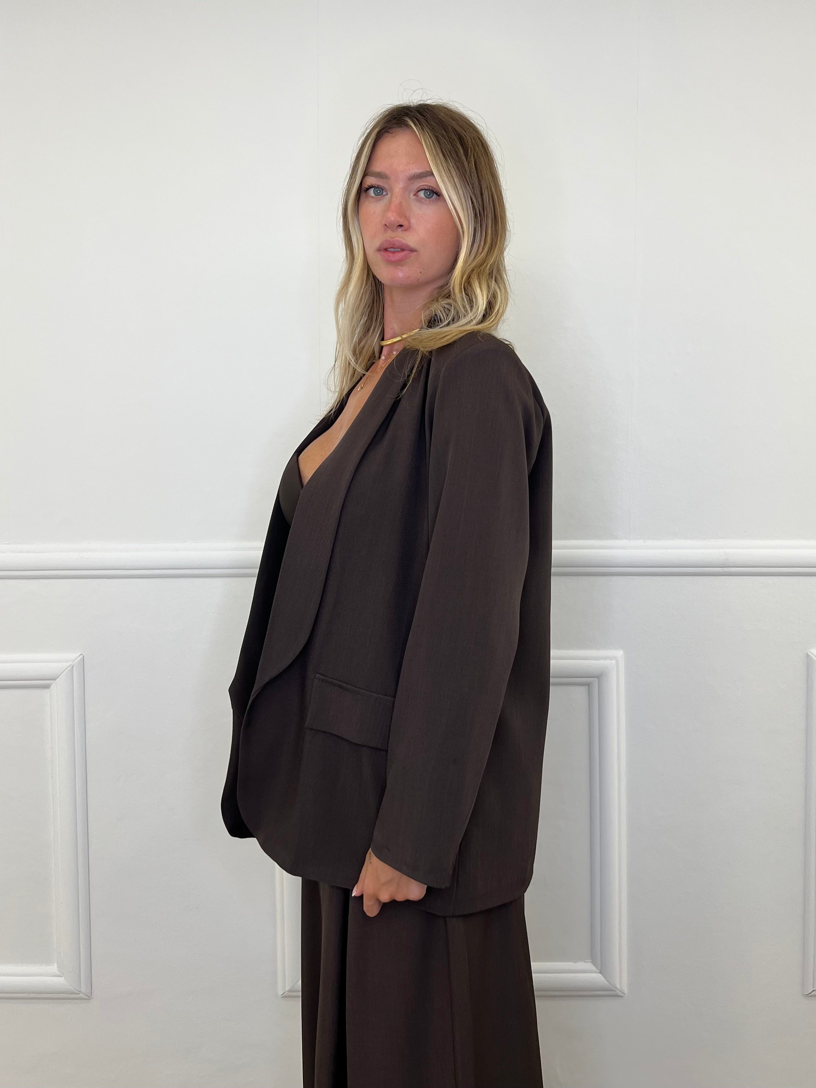 Blazer Over Sciallato 25433 Marrone