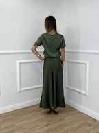 Longuette In Satin 2236 Verde Militare
