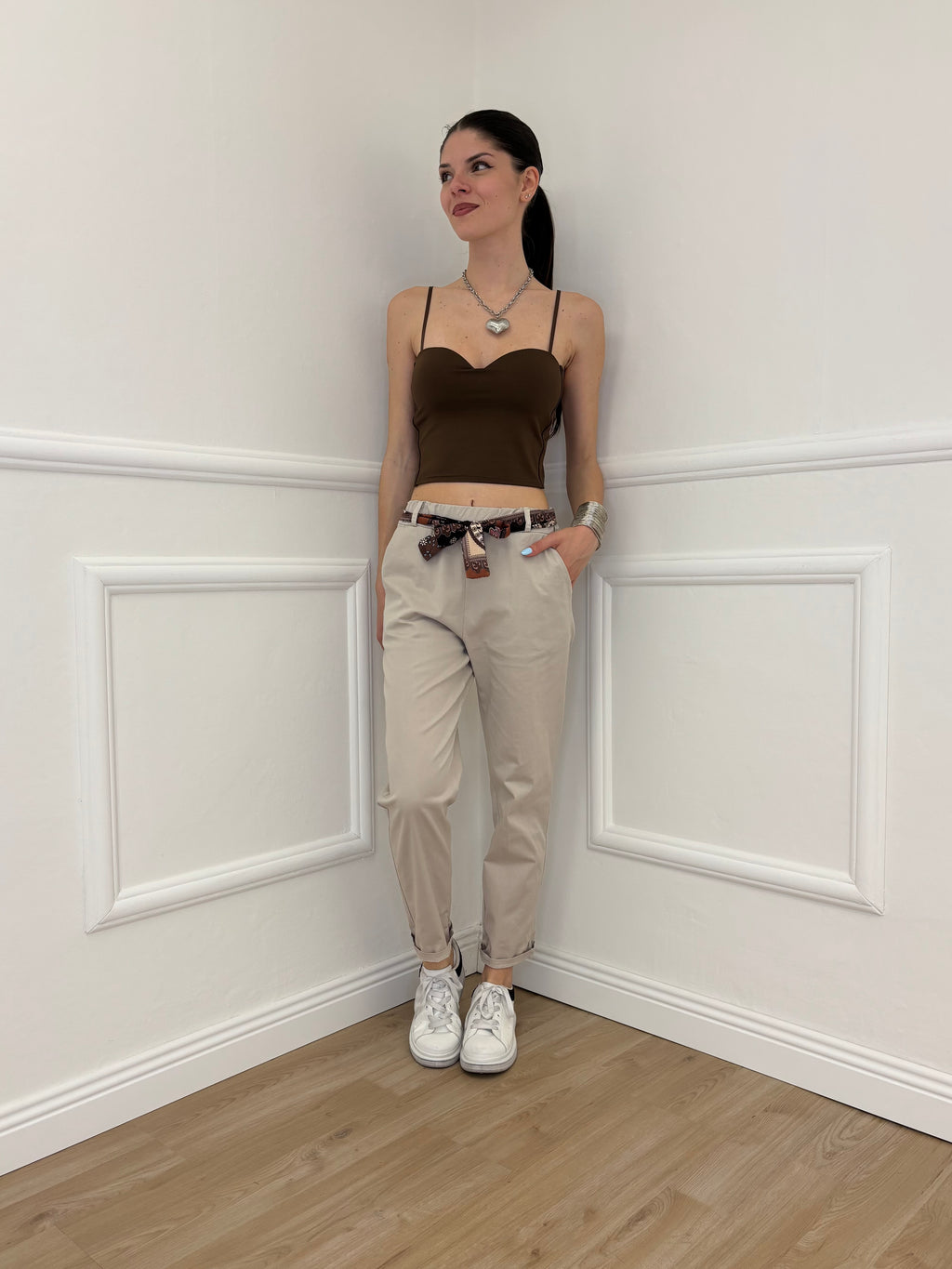 Pantalone Cotone Fusciacca 1508 Ecru