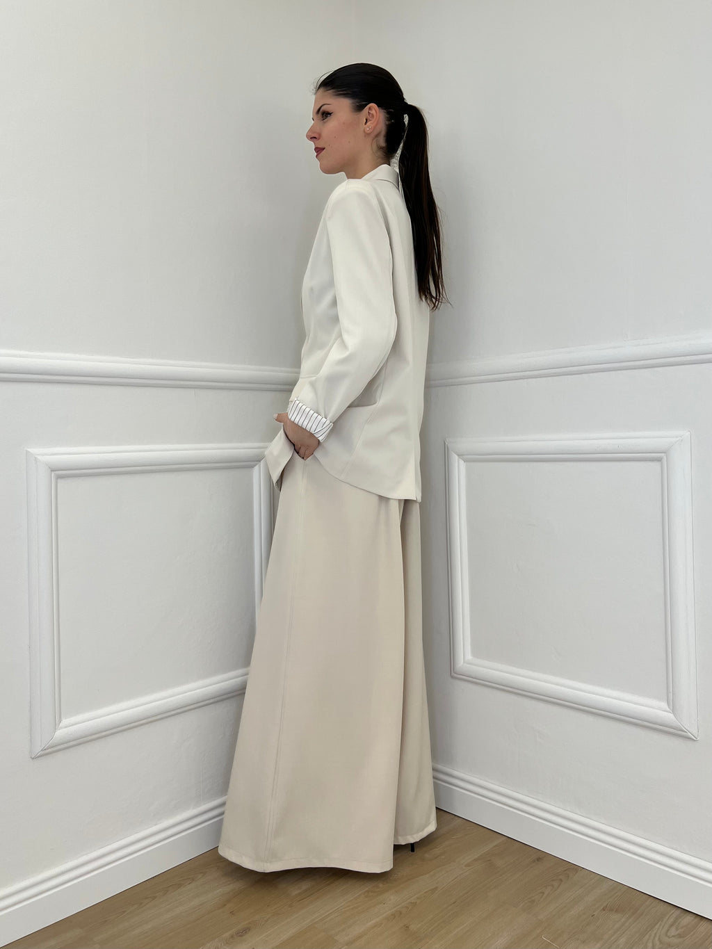 Pantalone a Palazzo 21509 Beige