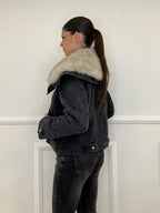 Fur Denim Jacket DL30037 Grey