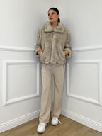 Pelliccia Zip C058 Ecru