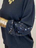 Maglia Manica Paillettes DL7357 Nero