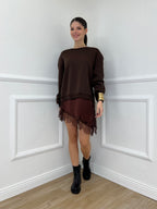 Felpa con Pizzo Lumina LD3849 Moro