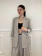 Blazer Con Fodera Gessata 216401 Taupe