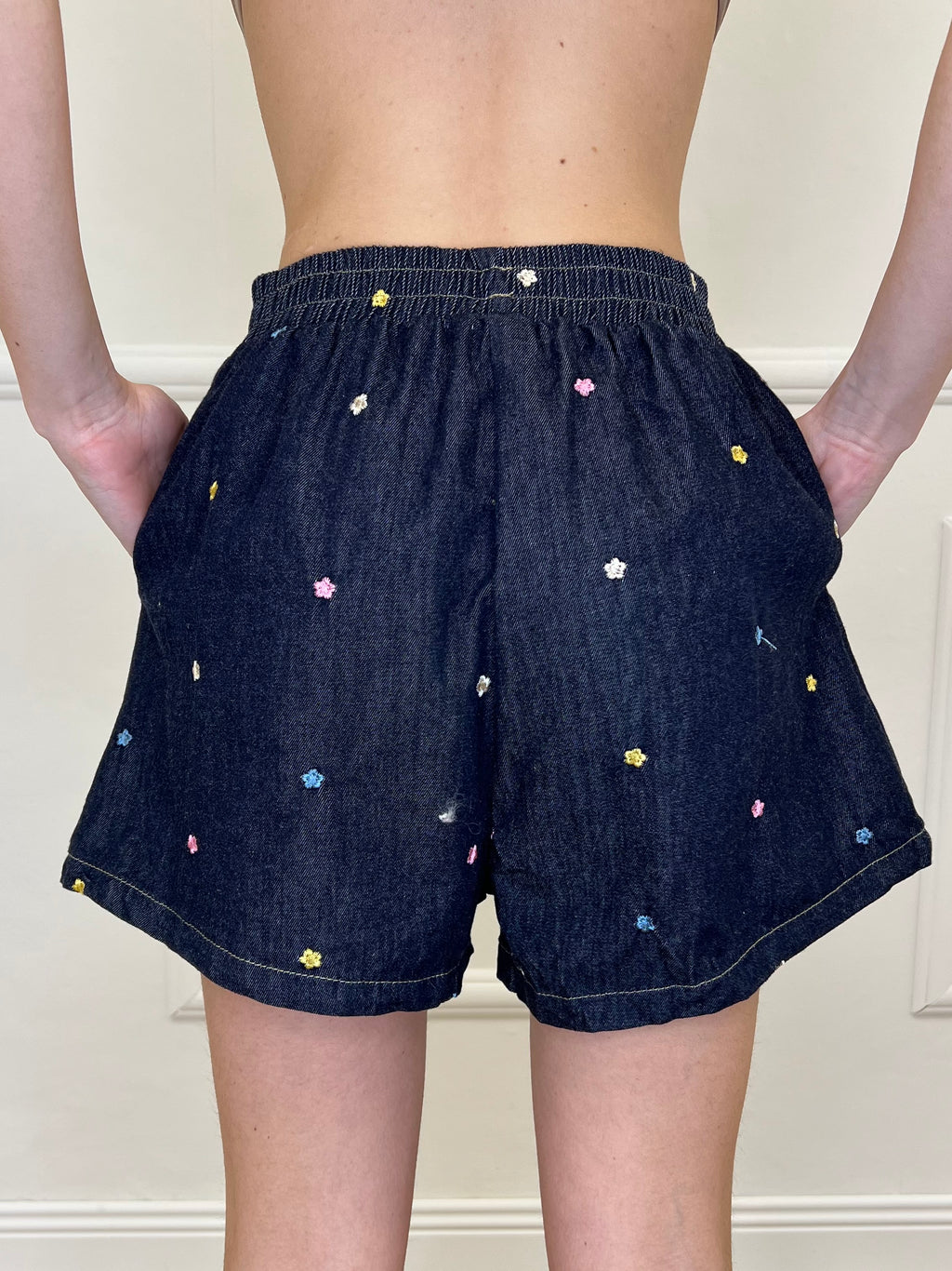 Completo Denim Shorts Ricami 2517 Blue Black
