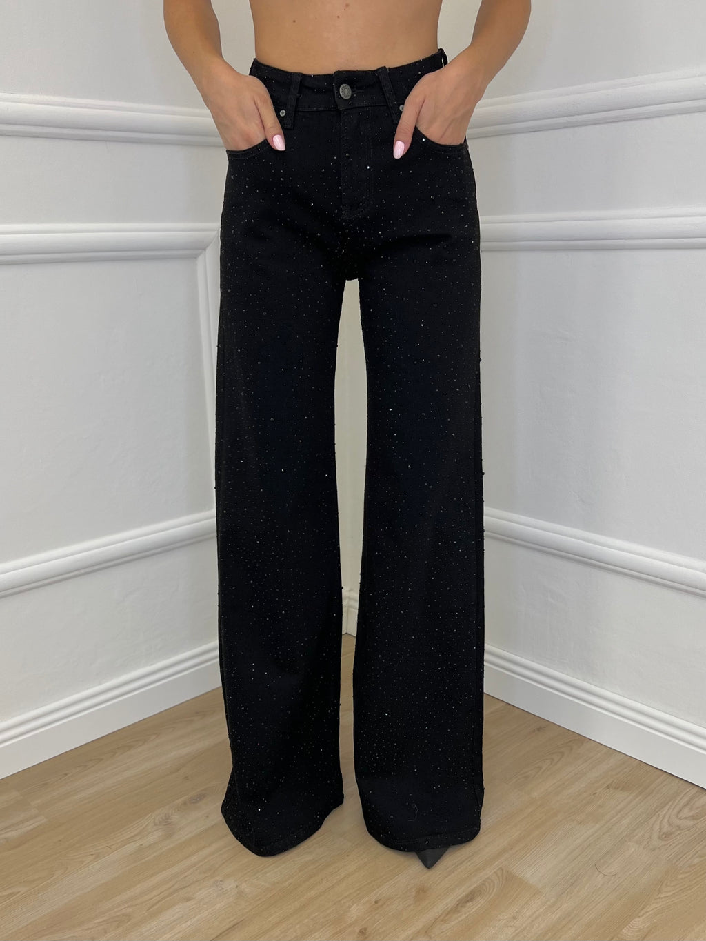 Jeans Strass JK8128 Nero - Bazar Abbigliamento