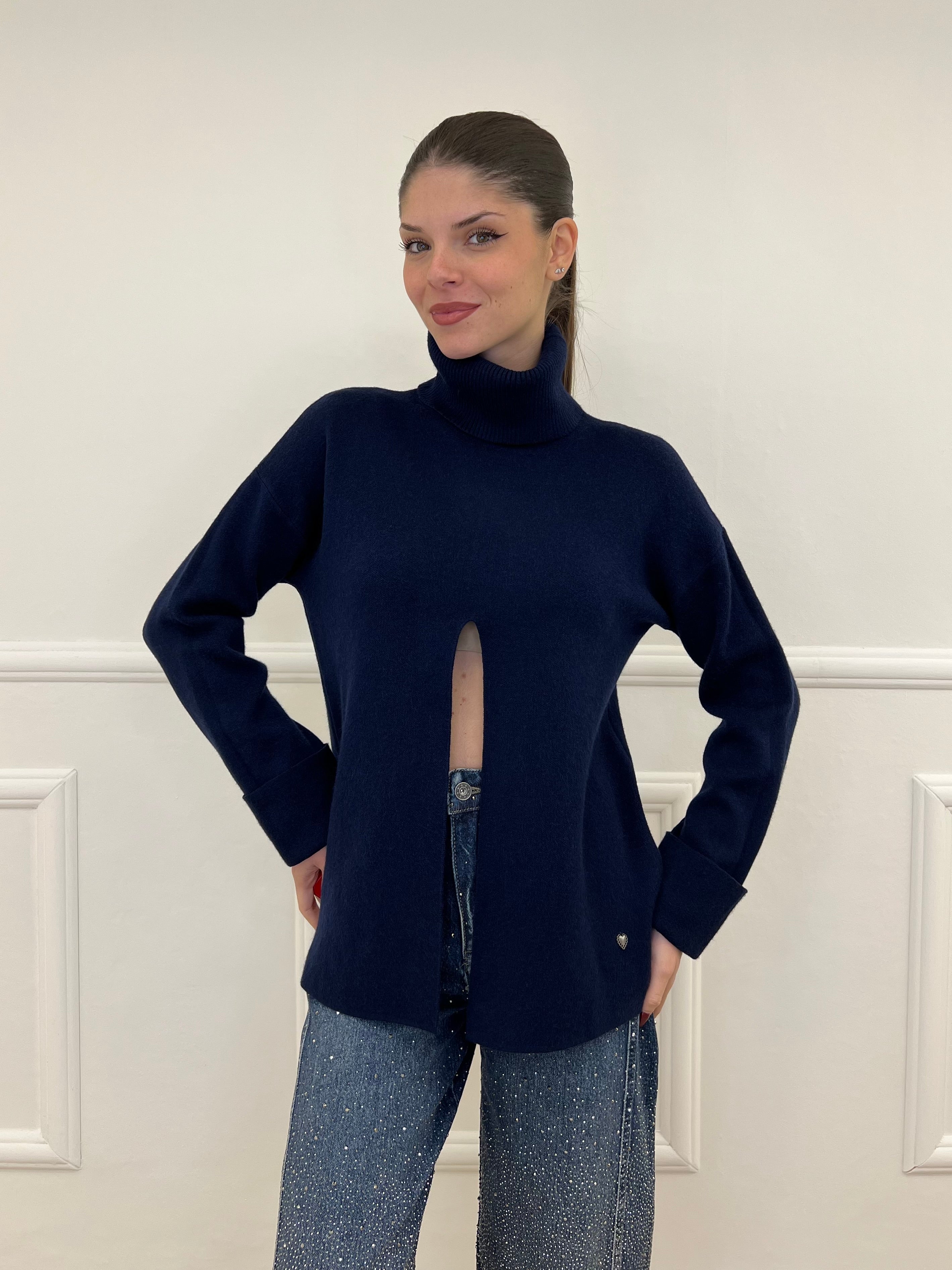 Maglia Spacco 10834 Blu