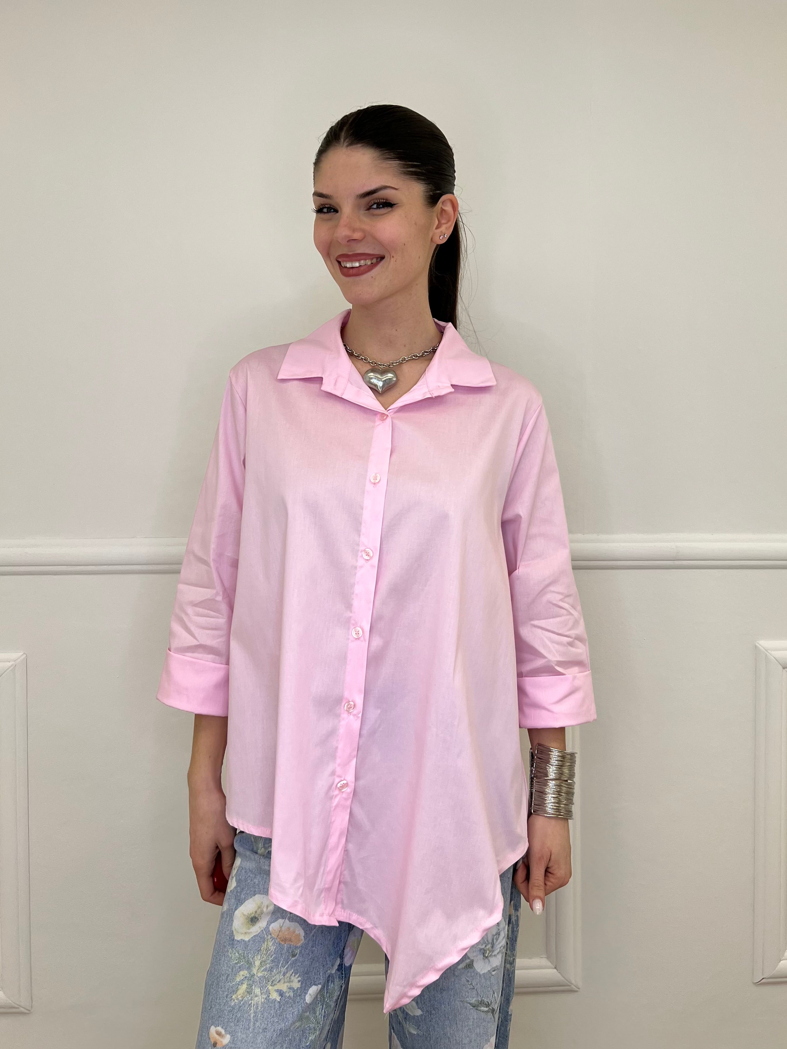 Camicia Asimmetrica 41915 Rosa