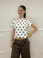 Maglia Over Pois A4305 Marrone