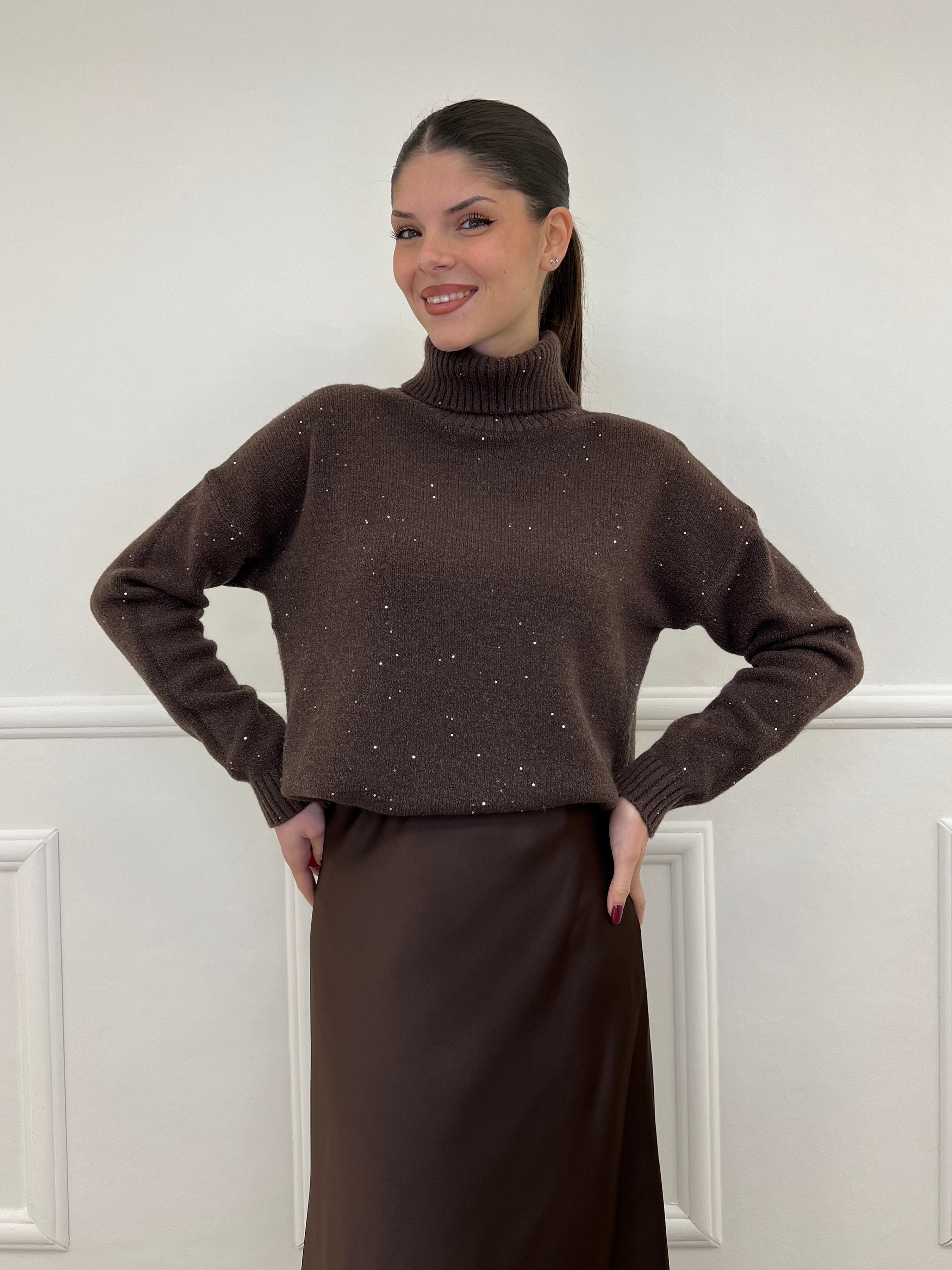 Dolcevita Micro Paillettes 25100 Marrone