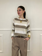 Maglia a Righe 25054 Taupe