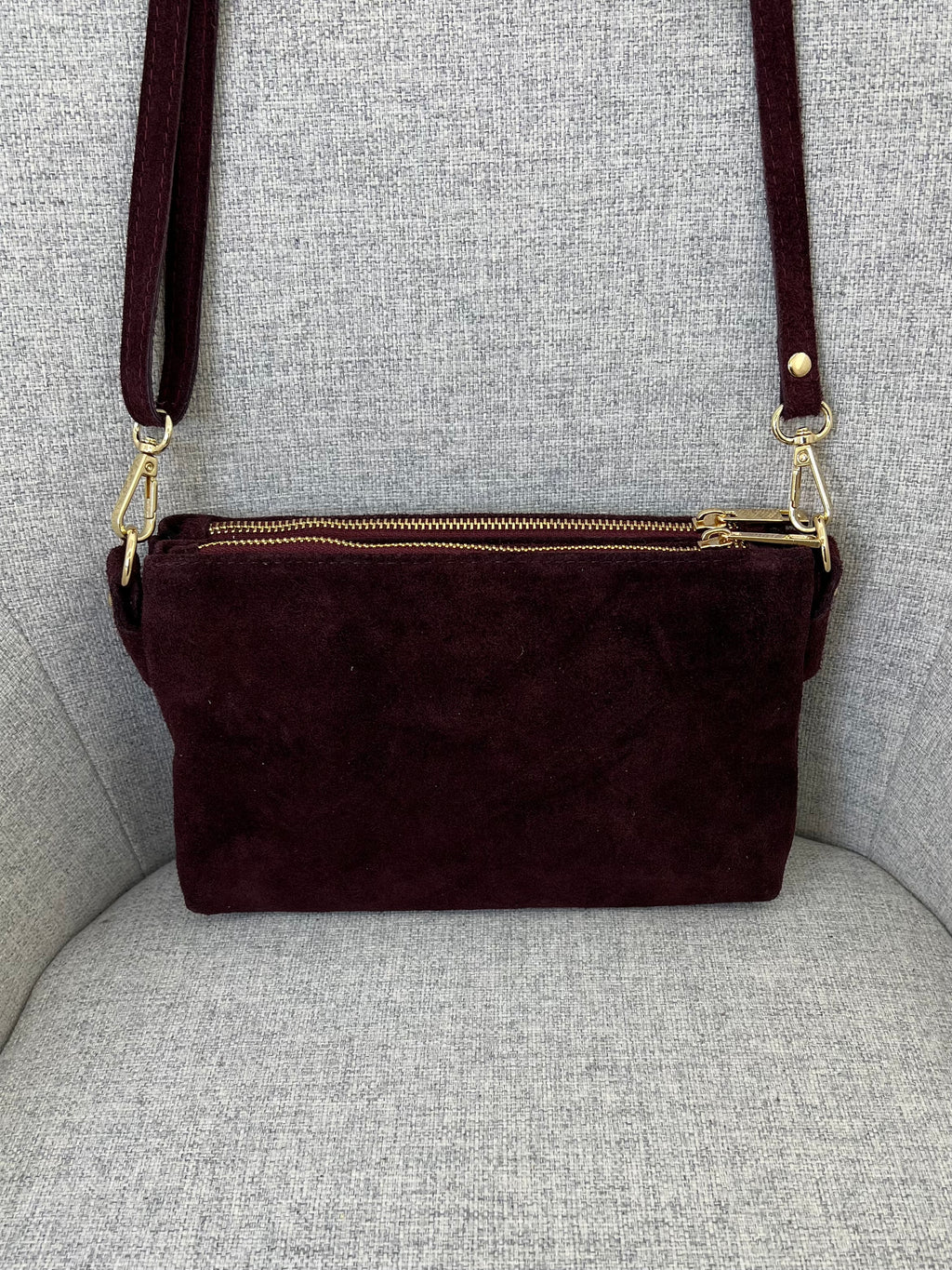 Pochette Doppia Vera Pelle Scamosciata VPB002