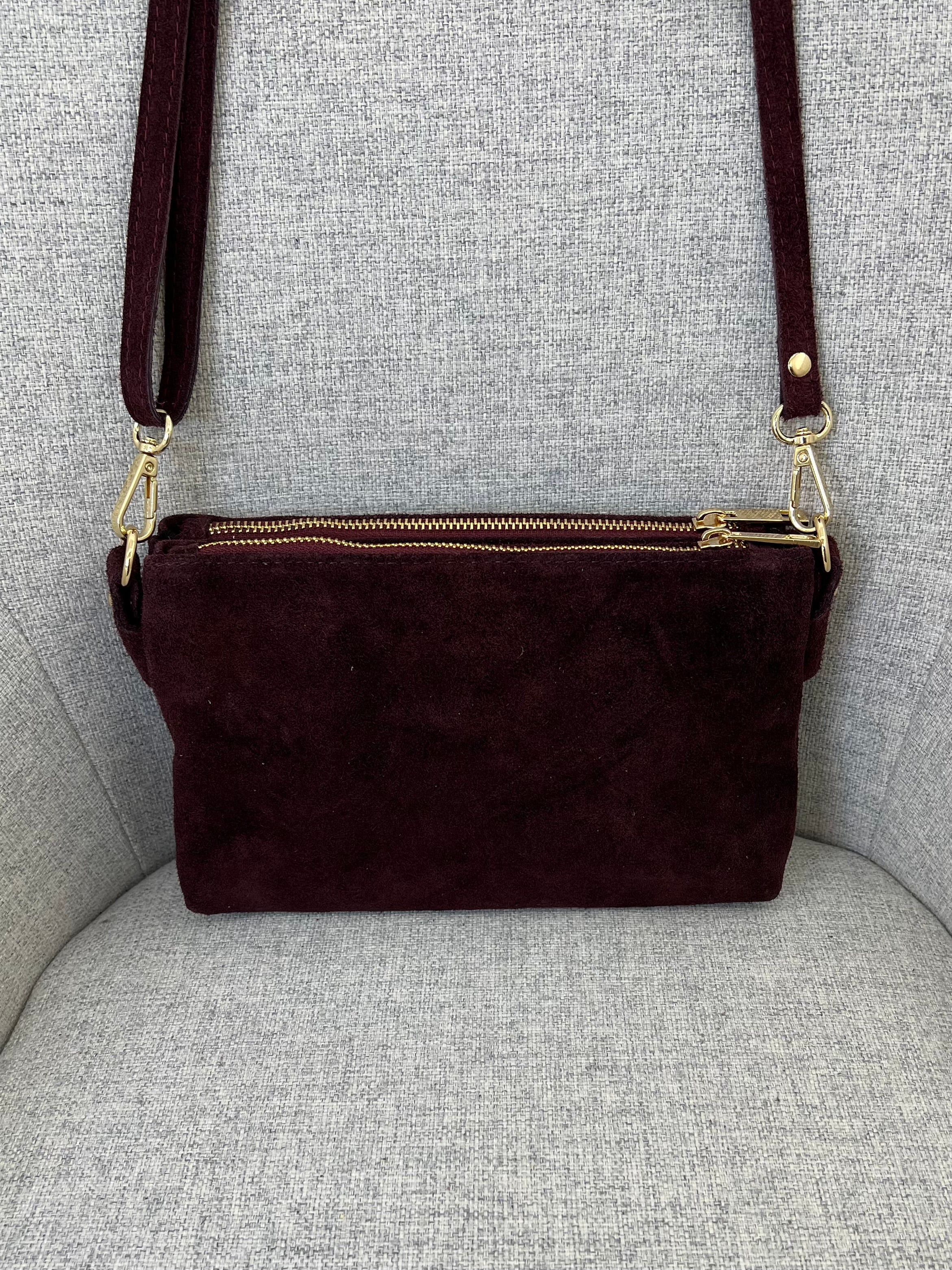 Pochette Doppia Vera Pelle Scamosciata VPB002