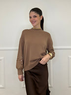 Maglia Manica Paillettes DL7357 Camel