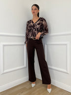 Camicia Incrocio Chiffon 90997 Marrone - Bazar Abbigliamento