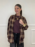 Camicia Over Check 17183 Burgundy