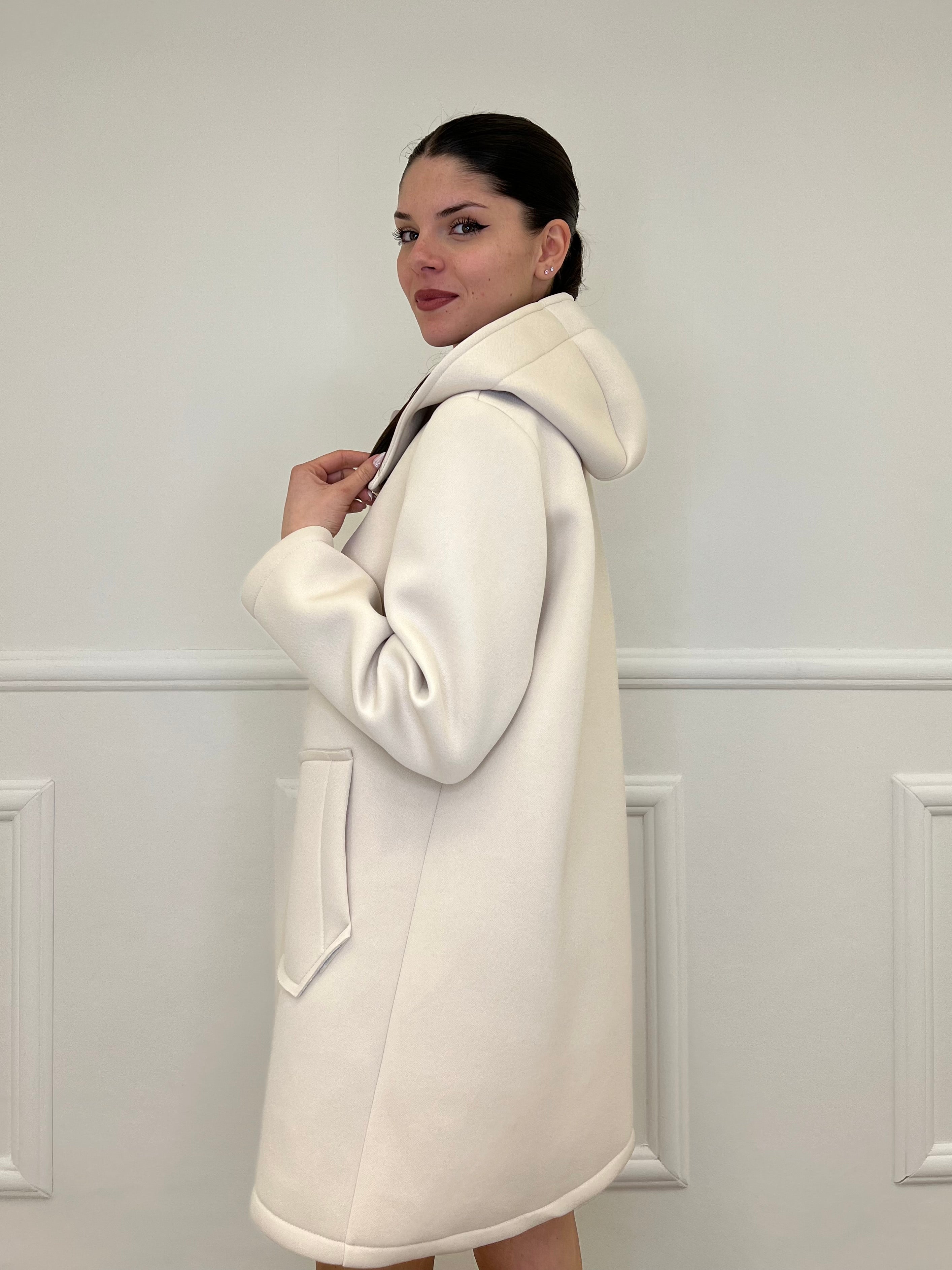 Cappotto Neoprene 1578 Ecru