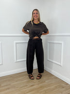 Pantalone Balloon Lino 6135 Moro