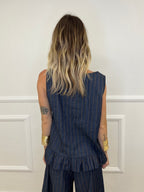 Blusa Gessata Chambray 6005 Blu