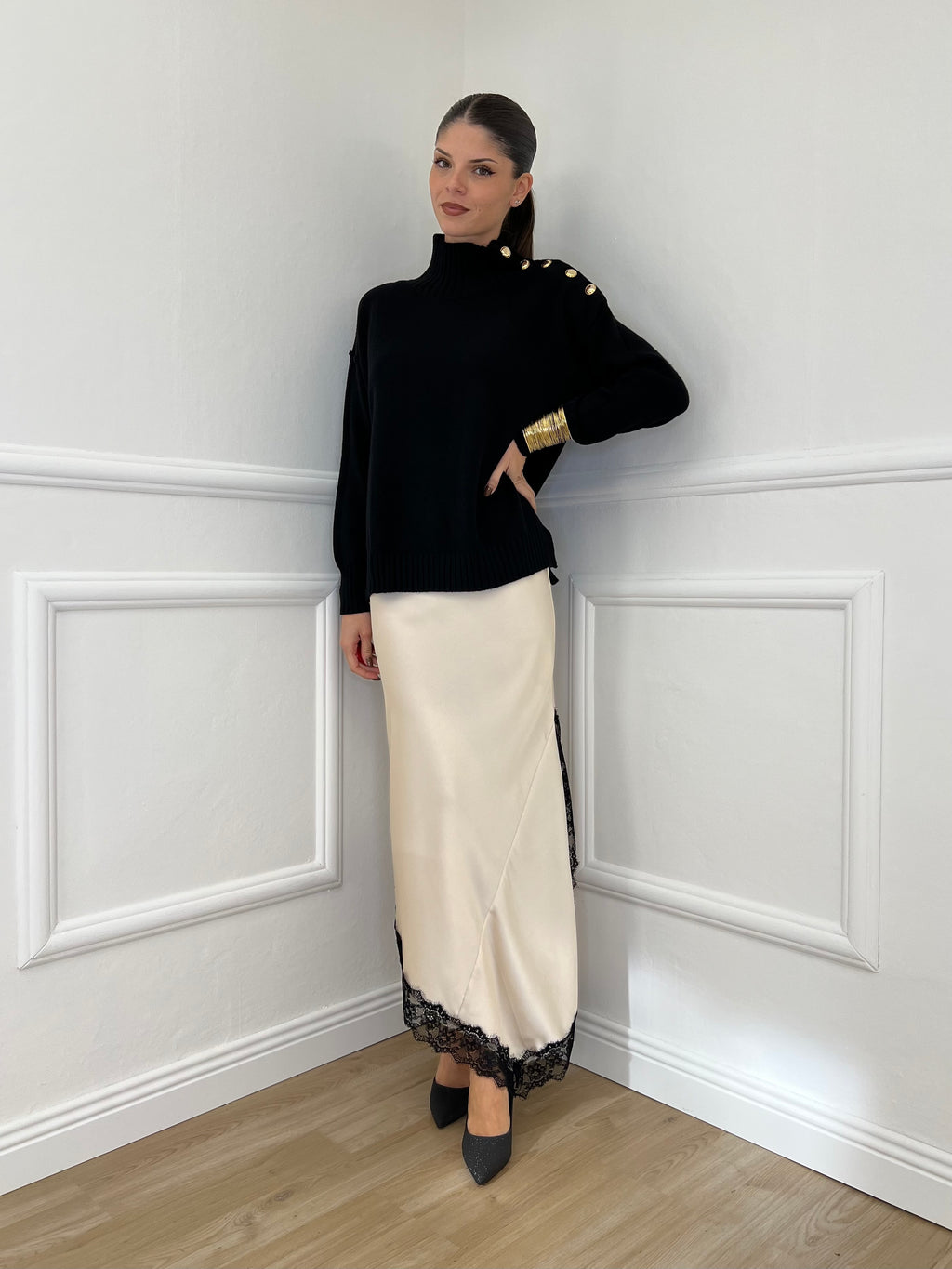 Maglia Bottoni YS9696 Nero