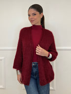 Cardigan Effetto Mohair 633 Bordeaux