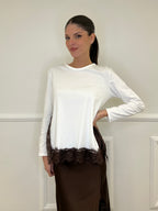 Sweater with Lace 55777 White