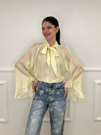 Camicia in Tencel con Fiocco 2608 Giallo