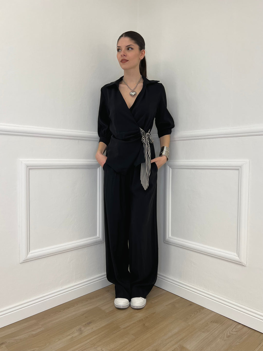 Pantalone Cupro Fusciacca 20527 Nero