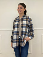 Camicia Madras Strass A35 Bluette